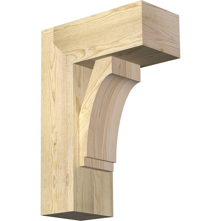 Ekena Millwork Imperial Block Rough Sawn Bracket w/ Offset Brace, Douglas Fir, 8"W x 18"D x 26"H BKT0806X18X26IMP05RDF